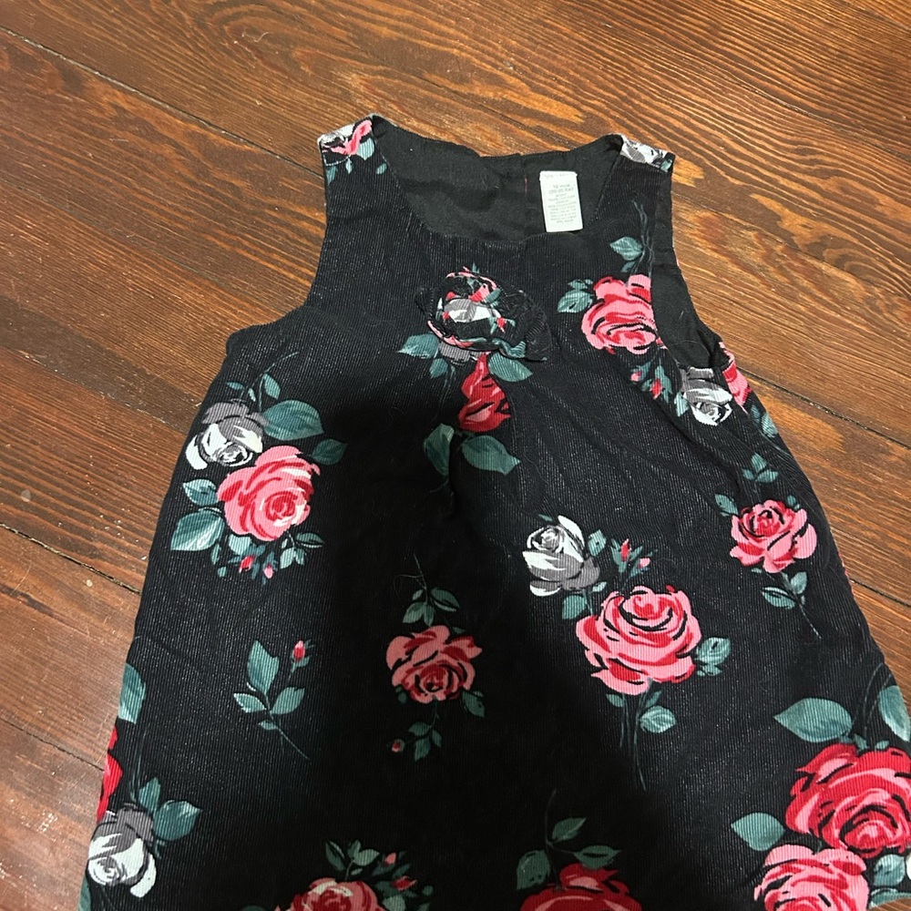 12 Month Navy Floral Corduroy Sleeveless Dress